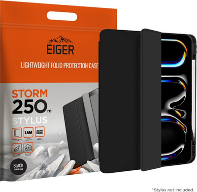 Mbulesë tablet Eiger Storm 250 Stylus, për iPad Pro 11 2024, folio, e zezë