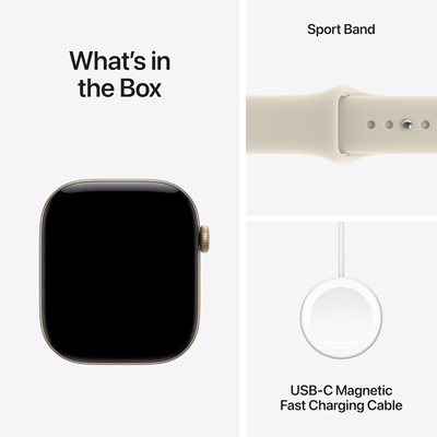 Apple Watch S12 GPS 46mm Light Gold Aluminium Case with Sand Sport Band, S/M