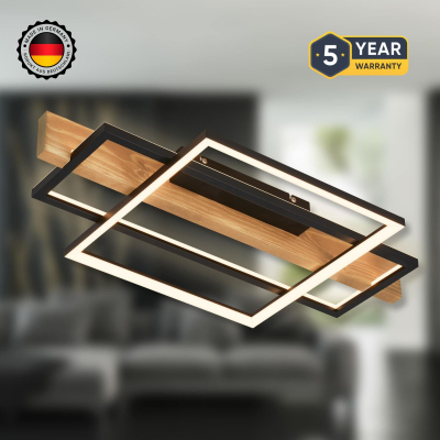 Ndriçues Briloner Led 32W, 3200 lm, 3000K, 55x30x8 cm, i zi/kafe e hapur