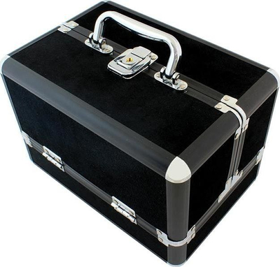 Kuti kozmetike Lamp Cosmetic Case, alumin, me bravë, e zezë