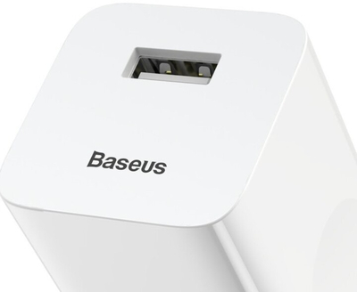 Karikues Baseus Quick, USB-A, 24W, i bardhë