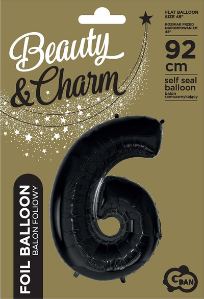 Balonë folie Godan Numri 6, 92 cm, e zezë