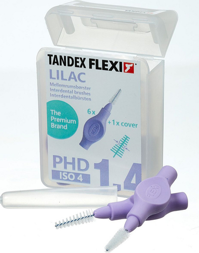 Furçë interdentale për dhëmbë Tandex Flexi X, vjollcë, 6 copë