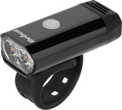 Dritë e përparme biçiklete Rebel, e rikarikueshme, 2 LED, IPX4, e zezë