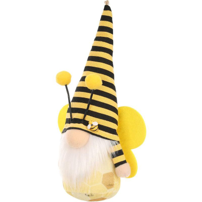 Dekor varës GNOME DWARF Bee, pranveror, 20 cm, e verdhë