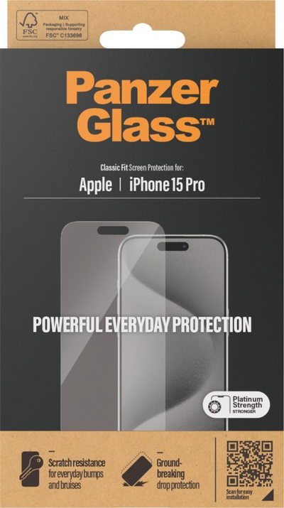 Xham mbrojtës PanzerGlass për iPhone 15 Pro
