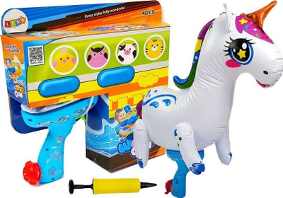 Pistoletë me ujë me ajër Lean Sport Unicorn Large, për kalamaj, e bardhë blu