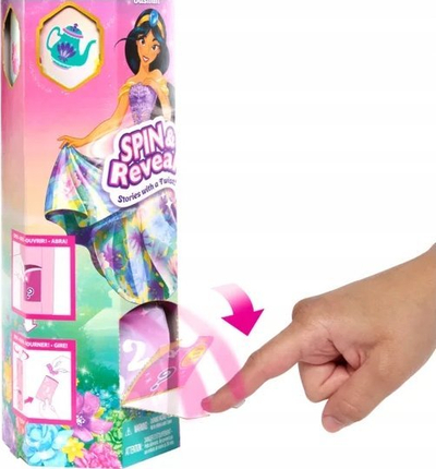 Kukull Disney Princess Jasmine Spin and Reveal, me aksesore, me ngjyra nga te gjitha
