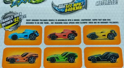 Makina lodër Bburago Go Gears Extreme, shkallë 1:55, me mekanizëm pull back, shumëngjyrëshe