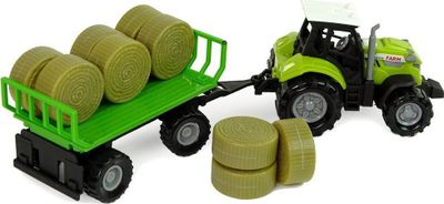 Lodër traktor me rimorkio Leantoys, me drita LED, me efekte zanore, jeshil