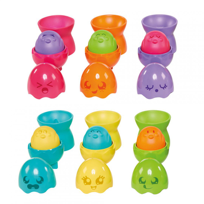 Lodër edukative TOMY Toomies Hide and Squeak Big Egg Stacker, sorter formash, me tinguj, shumëngjyrëshe