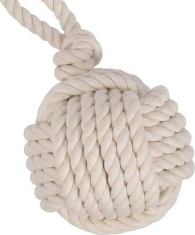 Lodër për qen Ball On Rope, litar 48 cm, material natyral