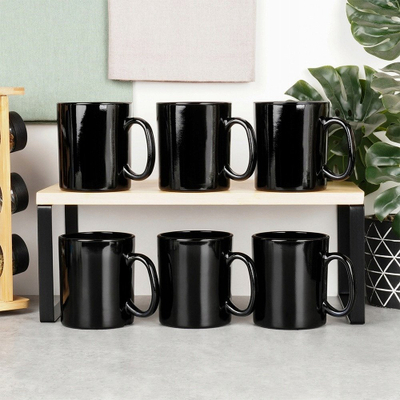 Set filxhanësh xhami Vilde Mugs, 300 ml, 6 copë, të zinj