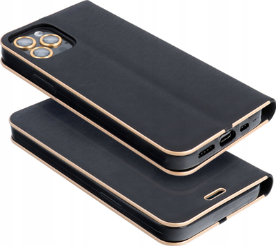 Kapak libri OEM LUNA Book për Xiaomi Redmi Note 13 Pro Plus 5G, me magnet, i zi