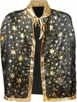 Mantel magjistareje Witch Cape, 100x80cm, i zi dhe ari