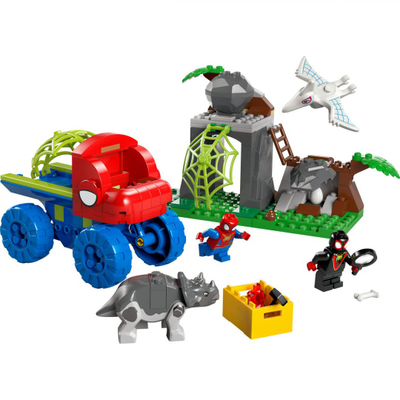 Set ndërtimi LEGO Team Spidey Dino Crawler Rescue, Super Hero, me dinosaurë, shumëngjyrësh