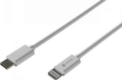 Kabllo USB Natec Prati, USB C në Lightning, 1 m, e bardhë