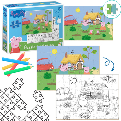 Puzzle Peppa Pig Dodo 2 në 1, 60 copa, shumëngjyrëshe