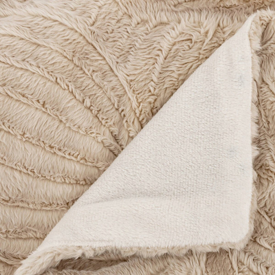 Batanije për zbukurim Atmosphera Plaid Fur Autumn, 120x160cm, e bardhë ivory