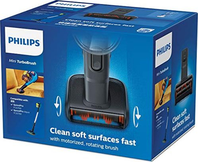 Aksesor furçë turbo Philips SpeedPro FC8079/01, mini, për divane dhe tapete, i zi