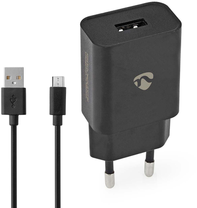 Karikues muri Nedis EU Travel, 5W 1A, USB A me kabllo Micro USB 1m, i zi