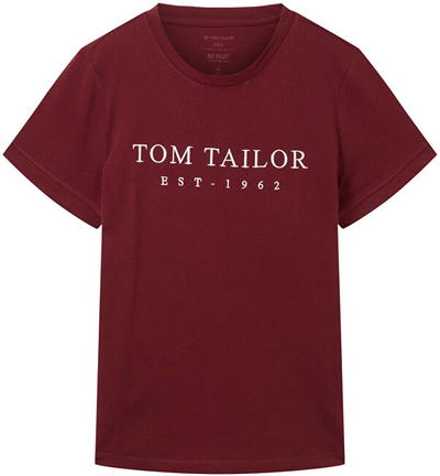 Maicë Tom Tailor Regular Fit, e kuqe e errët