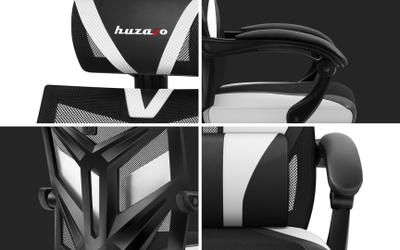 Karrige gaming Huzaro Combat 5.0, ergonomike, 140kg, e bardhë
