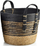 Shportë zbukuruese Bali Basket XL, 33x26cm, stil boho, natyrale me të zezë