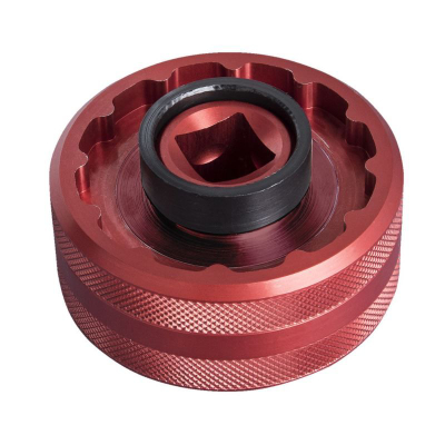 Çelës për trung pedalesh Unior T47, CNC alumini, hyrje 1/2", i kuq
