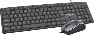Set tastierë dhe mi U+U K3186, USB, me kabllo, i zi