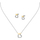 Set bizhuteri për femra Trussardi T-Logo TJAXC51, vathë + qafore, i argjendtë