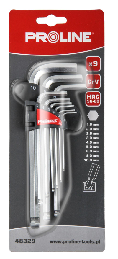 Set çelësash Proline tipi L 1,5 - 10 mm (48329), 9 copë