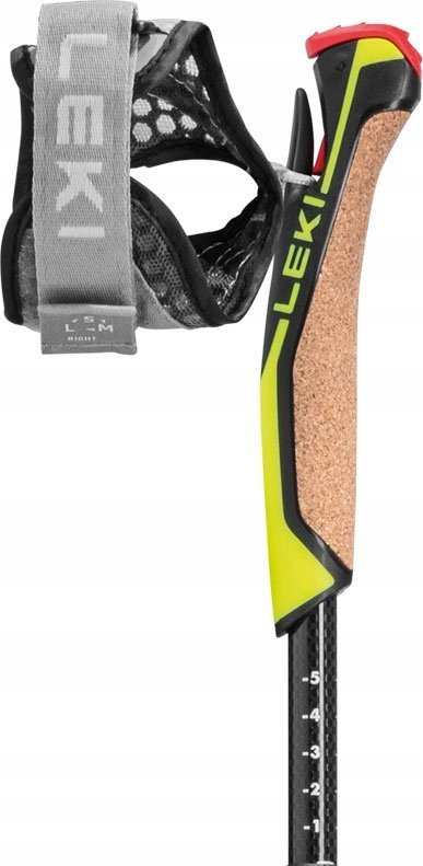 Shkopinj nordik Leki Speed Pacer Vario, karbon, 120 cm, të verdhë