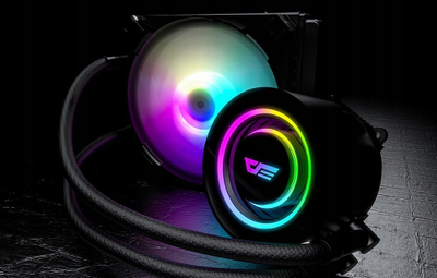 Ftohës uji për CPU Darkflash DX120 V1, radiator 120mm, RGB, i zi