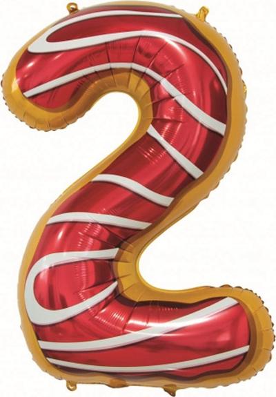 Balon foli GoDan numri 2 “Biscuits”, 78 cm, me shumë ngjyra