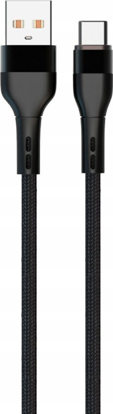 Kabllo Denmen D60T USB-C në USB-C, 1 m, 2.4A, e zezë