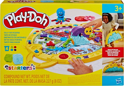 Set plasteline Play Doh Starters Fold and Go Playmat, me tapet palosës, për kalamaj 3+