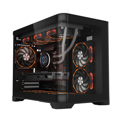 Kullof PC 1st Player UV6, cube tower, Micro ATX, e zezë