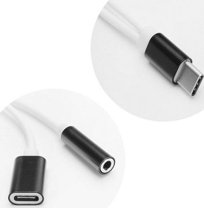 Adapter USB C në Jack 3.5mm dhe USB C, model 3925, i zi