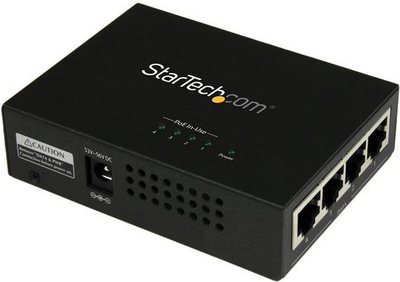 Injektor PoE StarTech 4 porta PoE+, i zi