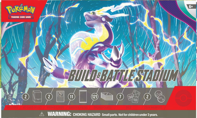 Set letra Pokémon TCG Scarlet and Violet Build and Battle Stadium, 2 kuleta me nga 40 letra, booster packs, shumëngjyrësh