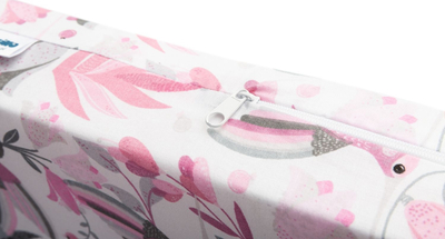 Dyshek për krevat kalamajsh Sensillo Pink Birds, 120 x 60 cm, pambuk, me zinxhir, me ngjyra rozë