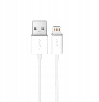 Kabllo USB Puro TPE, USB A në Lightning, 3m, 12W, e bardhë