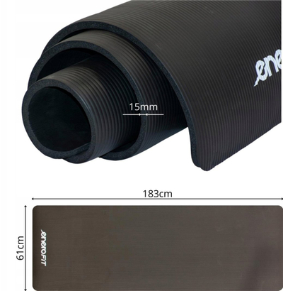 Mat fitnesi Enero Fit NBR, 183x61x1.5 cm, i zi