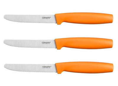 Set thika Fiskars 1014278, për tryezë, 3 copë, portokalli