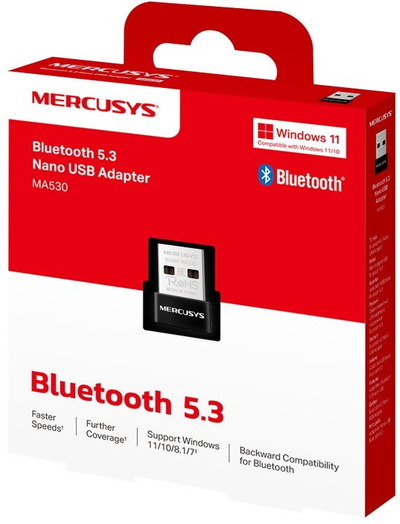 Adapter Bluetooth USB MA530 Nano, Bluetooth 5.3, për PC dhe laptop, i zi