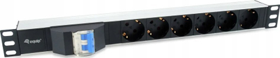 PDU Equip 333312, 6 dalje AC, 1U, e zezë