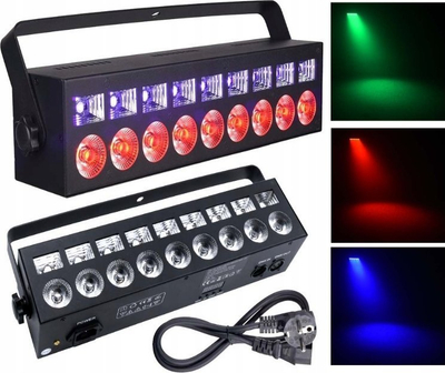 Reflektor linear LIGHT4ME BATTEN MIX RGBW+UV, 9 LED, DMX, i zi