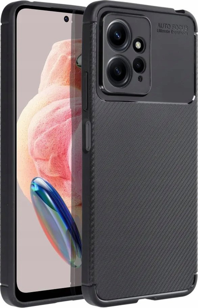 Maskë telefoni Xiaomi Redmi Note 12 4G, TPU karboni, me mbrojtje në kënde, e zezë