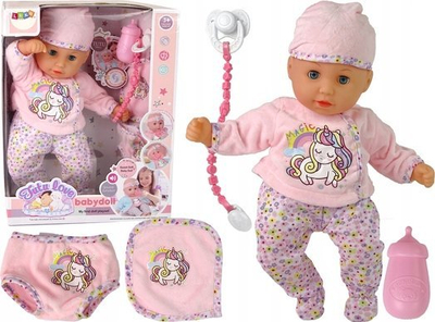 Kukull bebe Tutu Love Babydoll, me pizhamë dhe aksesorë, rozë